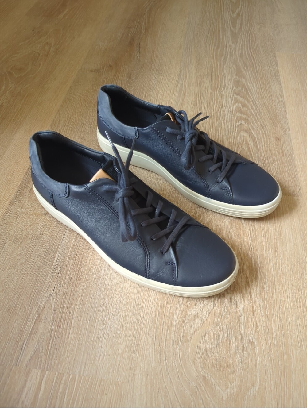 Ecco Soft 7 Leather Casual Sneakers Blue Men EU Size 46 US Size 12